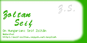 zoltan seif business card