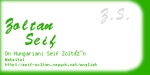 zoltan seif business card